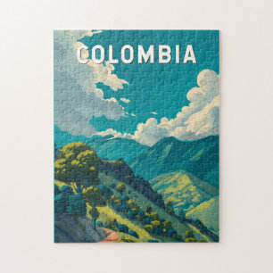 Puzzle Ilustración de viaje de arte vintage de Colombia