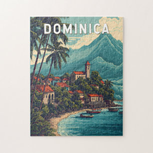 Puzzle Ilustración de viaje de arte vintage de Dominica