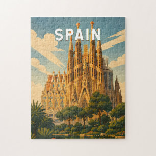 Puzzle Ilustración de viaje de arte vintage de España