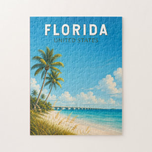 Puzzle Ilustración de viaje de arte vintage de Florida