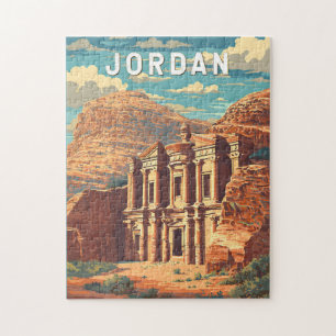 Puzzle Ilustración de viaje de arte vintage de Jordania