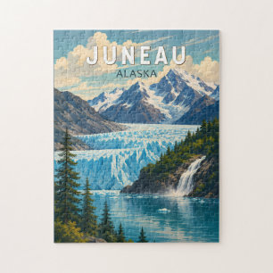 Puzzle Ilustración de viaje de arte vintage de Juneau Ala