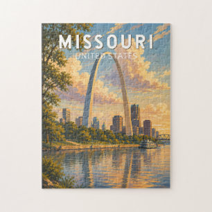 Puzzle Ilustración de viaje de arte vintage de Missouri