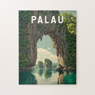 Puzzle Ilustración de viaje de arte vintage de Palaos