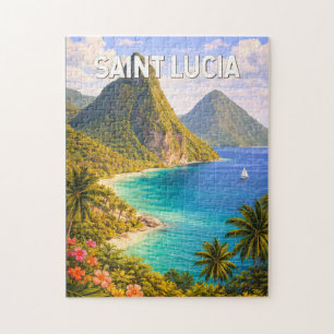Puzzle Ilustración de viaje de arte vintage de Santa Lucí
