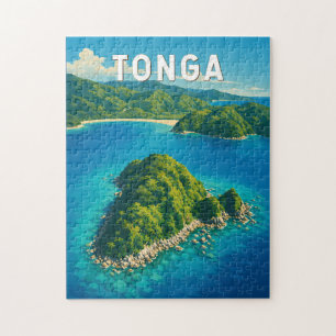 Puzzle Ilustración de viaje de arte vintage de Tonga