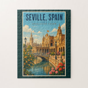 Puzzle Ilustración de viaje de arte vintage Sevilla Españ