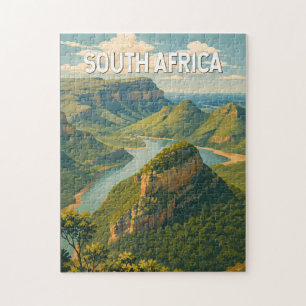 Puzzle Ilustración de viaje de arte vintage Sudáfrica