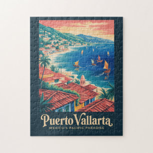 Puzzle Ilustración de viaje de la playa de Puerto Vallart
