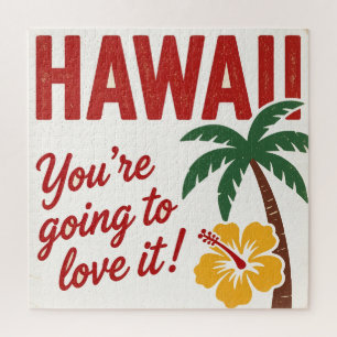Puzzle Ilustración de viaje de las Islas Hawaianas Retro 