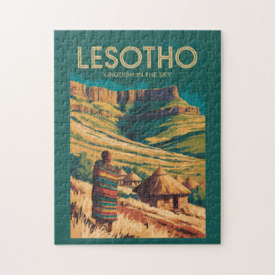Puzzle Ilustración de viaje de Lesotho Drakensberg Arte R