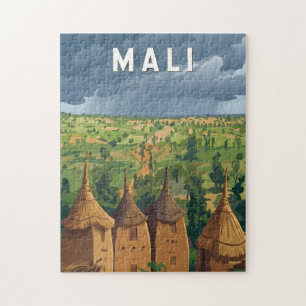 Puzzle Ilustración de viaje de Mali Arte Vintage