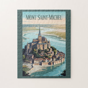 Puzzle Ilustración de viaje de Mont-Saint-Michel Francia