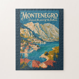 Puzzle Ilustración de viaje de Montenegro Balcanes Arte V
