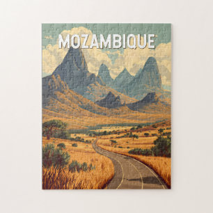 Puzzle Ilustración de viaje de Mozambique Arte Vintage