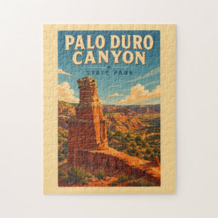 Puzzle Ilustración de viaje de Palo Duro Canyon Texas Art