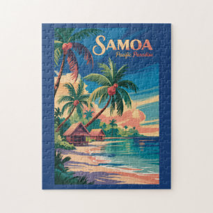 Puzzle Ilustración de viaje de Samoa Playa Samoa Arte Vin