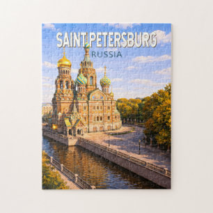 Puzzle Ilustración de viaje de San Petersburgo Rusia Arte