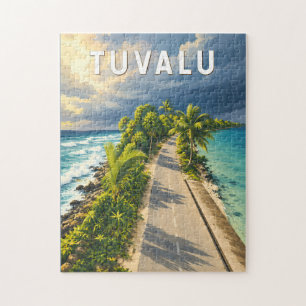 Puzzle Ilustración de viaje de Tuvalu Arte Vintage