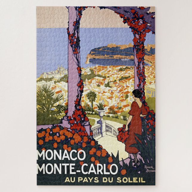 Puzzle Ilustracion de Viaje de Vieja Monte Carlo Monaco (Vertical)