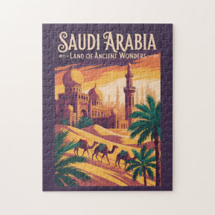 Puzzle Ilustración de viaje del desierto de Arabia Saudit