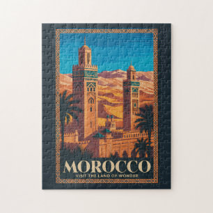 Puzzle Ilustración de viaje del desierto de Marruecos Art