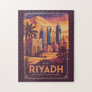 Puzzle Ilustración de viaje del desierto de Riad Arabia S