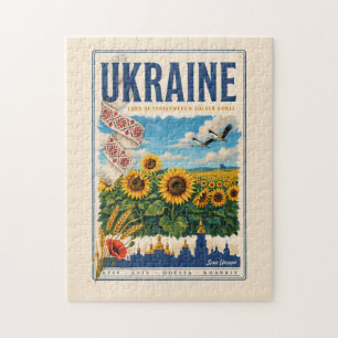 Puzzle Ilustración de viaje del domo dorado del girasol d