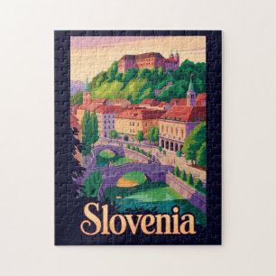 Puzzle Ilustración de viaje del puente de Ljubljana Eslov