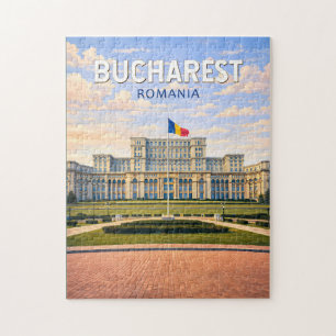 Puzzle Ilustración de viaje vintage de Bucarest Rumania