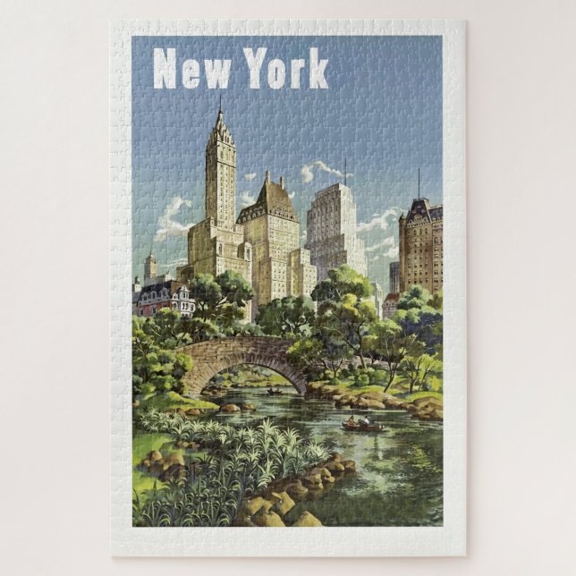 Puzzle Ilustracion de viajes Art Nouveau de Nueva York (Vertical)