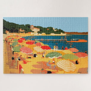 Puzzle Ilustracion de Viajes de Playa Riviera Francesa Vi