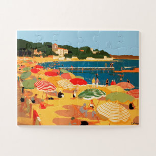 Puzzle Ilustracion de Viajes de Playa Riviera Francesa Vi