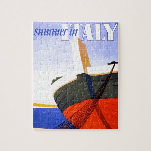 Puzzle Ilustracion de viajes de verano en Italia (Vertical)