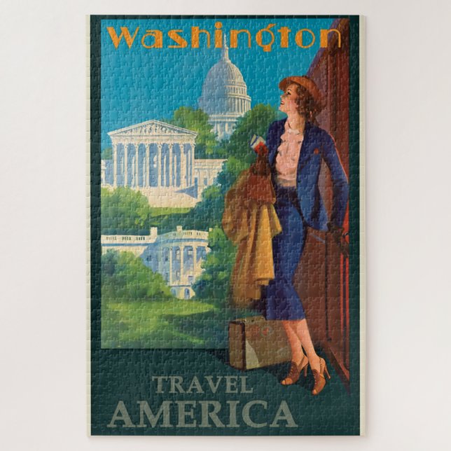 Puzzle Ilustracion de Viajes de Washington DC (Vertical)