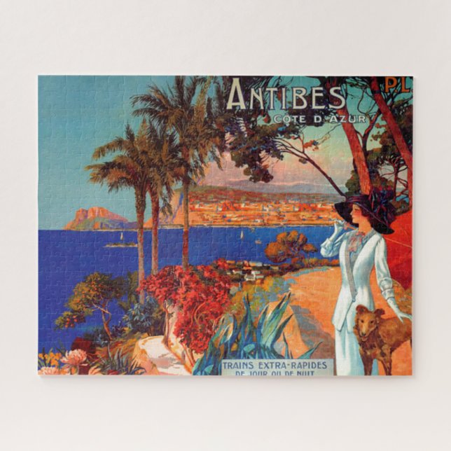 Puzzle Ilustracion de Viajes Vintage Antibes Cote D'Azur (Horizontal)