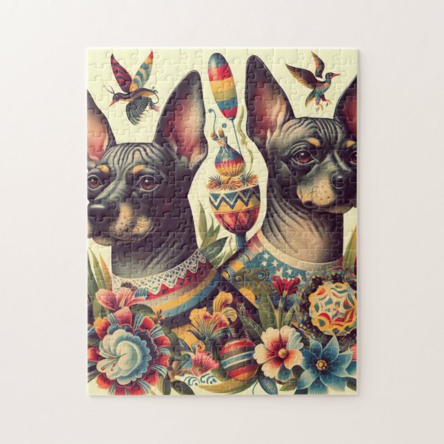 Puzzle Ilustracion de Xoloitzcuintle (Vertical)