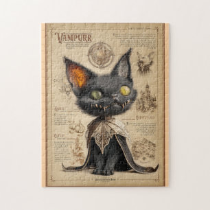 Puzzle Ilustración del Bestiario del Gato Vampiro Vampurr