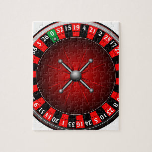 Puzzle Ilustracion del casino con la rueda de ruleta