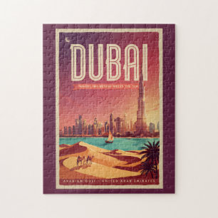 Puzzle Ilustración del cielo nocturno de Dubái UAE Arte d