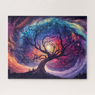Puzzle Ilustracion del cielo nocturno de iluminación colo