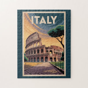 Puzzle Ilustración del Coliseo de Italia Arte de Viaje Vi