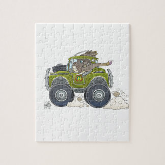Puzzle Ilustracion del dibujo animado de un elefante que