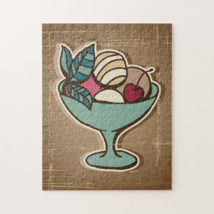 Puzzle Ilustracion del helado en estilo retro