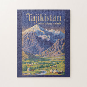 Puzzle Ilustración del paisaje de Tayikistán Arte de viaj
