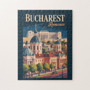Puzzle Ilustración del paisaje urbano de Bucarest Arte de