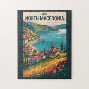 Puzzle Ilustración del paisaje urbano de Macedonia del No