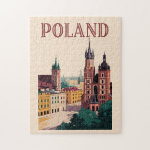 Puzzle Ilustración del paisaje urbano de Polonia Arte de 