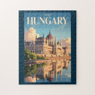 Puzzle Ilustración del Parlamento de Hungría Arte de Viaj