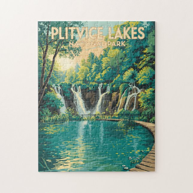 Puzzle Ilustración del Parque Nacional de los Lagos de Pl (Vertical)